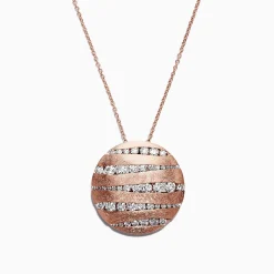 Necklaces & Pendants|Effy Jewelry Pave Rose 14K Rose Gold Diamond Pendant, 1.91 TCW