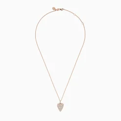Necklaces & Pendants|Effy Jewelry Pave Rose 14K Rose Gold Diamond Heart Pendant