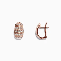 Earrings|Effy Jewelry Pave Rose 14K Rose Gold Diamond Earrings, 1.12 TCW