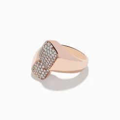 Rings|Effy Jewelry Pave Rose 14K Rose Gold Diamond Bipass Ring