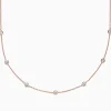 Necklaces & Pendants|BH Multi Pave Rose 14K Rose Gold Diamond Station Necklace, 0.69 TCW