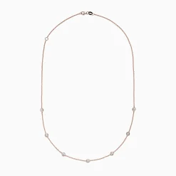 Necklaces & Pendants|BH Multi Pave Rose 14K Rose Gold Diamond Station Necklace, 0.69 TCW
