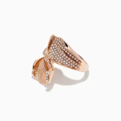 Rings|Effy Jewelry Pave Rose 14k Rose Gold Diamond Leaf Ring