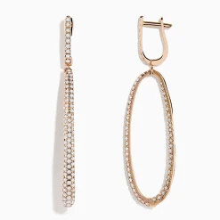 Earrings|Effy Jewelry Pave Rose 14K Rose Gold Diamond Inside Out Earrings