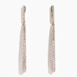 Earrings|Effy Jewelry Pave Rose 14K Rose Gold Diamond Inside Out Earrings