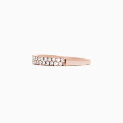 Rings|Effy Jewelry Pave Rose 14K Rose Gold Two Row Pave Diamond Band, 0.37 TCW