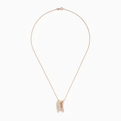 Necklaces & Pendants|Effy Jewelry Pave Rose 14k Textured Rose Gold Diamond Pendant