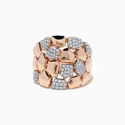 Rings|Effy Jewelry Pave Rose 14K White and Rose Gold Diamond Ring