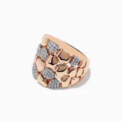 Rings|Effy Jewelry Pave Rose 14K White and Rose Gold Diamond Ring