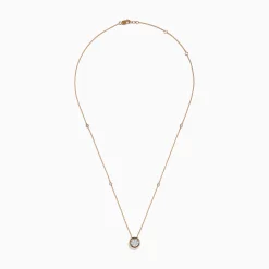 Necklaces & Pendants|Effy Jewelry Pave Rose 14K White u0026 Rose Gold Diamond Necklace