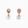 Earrings|Effy Jewelry Peark 14K Rose Gold Pearl, Mother of Pearl and Diamond Earrings
