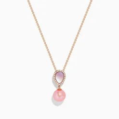Necklaces & Pendants|Effy Jewelry Pearl 14K Rose Gold Diamond, Pearl and Mother of Pearl Pendant