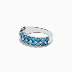 Rings|Effy Jewelry Reverie 14K White Gold Lab Grown Blue Diamond Ring