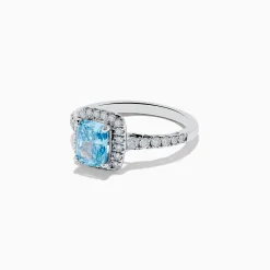 Rings|Effy Jewelry Reverie 14K White Gold Lab Grown Blue and White Diamond Ring