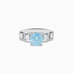 Rings|Effy Jewelry Reverie 14K White Gold Lab Grown Blue and White Diamond Ring