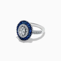 Rings|Effy Jewelry Royal Bleu 14K White Gold Sapphire and Diamond Ring