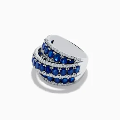 Rings|Effy Jewelry Royal Bleu 14K White Gold Sapphire and Diamond Ring