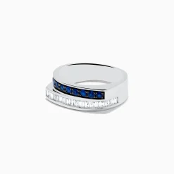 Rings|Effy Jewelry Royal Bleu 14K White Gold Sapphire and Diamond Band Ring