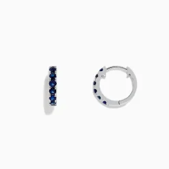 Earrings|BH Multi Royale Bleu 14K Gold Blue Sapphire Huggie Earrings, 0.57 TCW