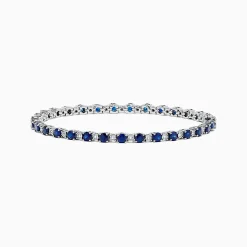 Bracelets|BH Multi Royale Bleu 14K Gold Sapphire and Diamond Tennis Bracelet, 4.24 TCW