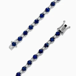 Bracelets|BH Multi Royale Bleu 14K Gold Sapphire and Diamond Tennis Bracelet, 4.24 TCW