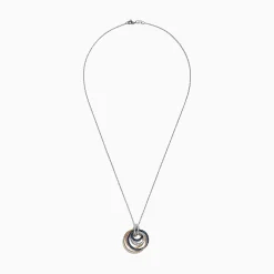 Necklaces & Pendants|Effy Jewelry Royale Bleu 14K 2-Tone Sapphire and Diamond Circles Pendant, 1.09 TCW