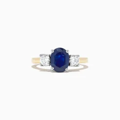 Rings|BH Multi Royale Bleu 14K Two Tone Gold Sapphire and Diamond Ring, 2.39 TCW