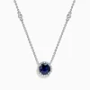 Necklaces & Pendants|BH Multi Royale Bleu 14K White Gold Sapphire and Diamond Necklace, 1.11 TCW