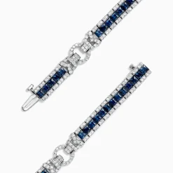 Bracelets|Effy Jewelry Royale Bleu 14K White Gold Sapphire and Diamond Bracelet, 7.66 TCW