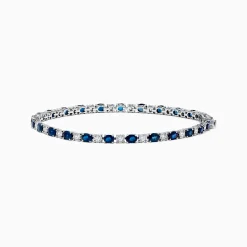Bracelets|Effy Jewelry Royale Bleu 14k White Gold Blue Sapphire and Diamond Bracelet