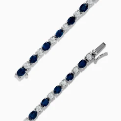 Bracelets|Effy Jewelry Royale Bleu 14k White Gold Blue Sapphire and Diamond Bracelet