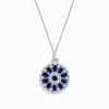 Necklaces & Pendants|Effy Jewelry Royale Bleu 14K White Gold Sapphire and Diamond Pendant