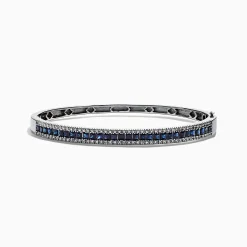 Bracelets|Effy Jewelry Royale Bleu 14K White Gold Natural Blue Sapphire u0026 Diamond Bangle, 3.60 TCW