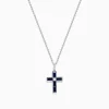 Necklaces & Pendants|BH Multi Royale Bleu 14K White Gold Sapphire and Diamond Cross Pendant
