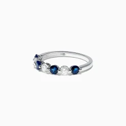 Rings|BH MULTI Royale Bleu 14K White Gold Blue Sapphire and Diamond Ring, 0.96 TCW