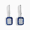Earrings|Effy Jewelry Royale Bleu 14K White Gold Diamond and Sapphire Drop Earrings