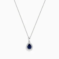 Necklaces & Pendants|BH Multi Royale Bleu 14K White Gold Sapphire and Diamond Pendant