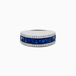 Rings|Effy Jewelry Royale Bleu 14K White Gold Blue Sapphire and Diamond Ring