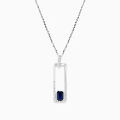 Necklaces & Pendants|BH Multi Royale Bleu 14K White Gold Sapphire and Diamond Pendant