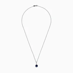 Necklaces & Pendants|Effy Jewelry Royale Bleu 14K White Gold Sapphire and Diamond Pendant, 1.79 TCW