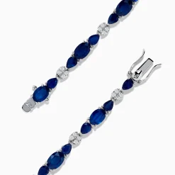 Bracelets|Effy Jewelry Royale Bleu 14K White Gold Blue Sapphire and Diamond Bracelet