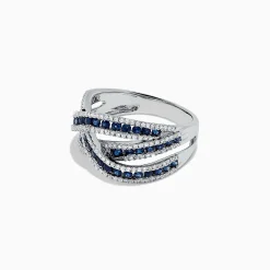 Rings|BH Multi Royale Bleu 14K White Gold Sapphire and Diamond Ring, 1.43 TCW
