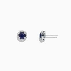 Earrings|Effy Jewelry Royale Bleu 14K White Gold Sapphire u0026 Diamond Stud Earrings, 1.27 TCW