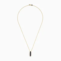 Necklaces & Pendants|Effy Jewelry Royale Bleu 14K Yellow Gold Blue Sapphire and Diamond Pendant