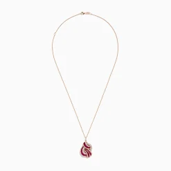 Necklaces & Pendants|BH Multi Ruby Royale 14K Rose Gold Ruby and Diamond Intertwined Pendant, 2.83 TCW