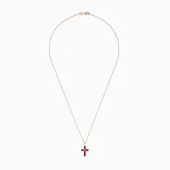 Necklaces & Pendants|BH Multi Ruby Royale 14K Rose Gold Ruby and Diamond Cross Pendant
