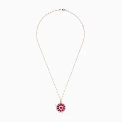 Necklaces & Pendants|BH Multi Ruby Royale 14K Rose Gold Ruby and Diamond Mandala Pendant