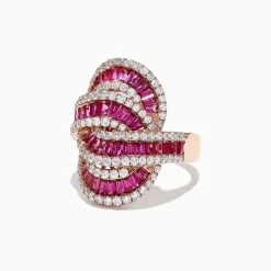 Rings|Effy Jewelry Ruby Royale 14K Rose Gold Ruby and Diamond Cocktail Ring, 3.78 TCW