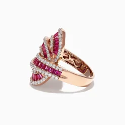 Rings|Effy Jewelry Ruby Royale 14K Rose Gold Ruby and Diamond Cocktail Ring, 3.78 TCW