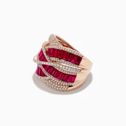 Rings|Effy Jewelry Ruby Royale 14K Rose Gold Ruby and Diamond Cocktail Ring